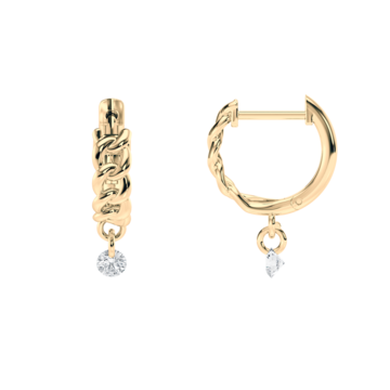 Pierced Diamond Chain Huggie Earrings