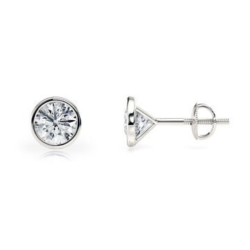 Bezel Stud Earrings 0.75tcw
