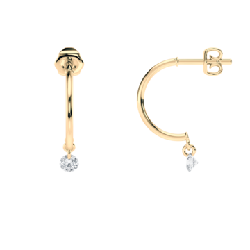 Pierced Diamond Half Huggie Earrings 